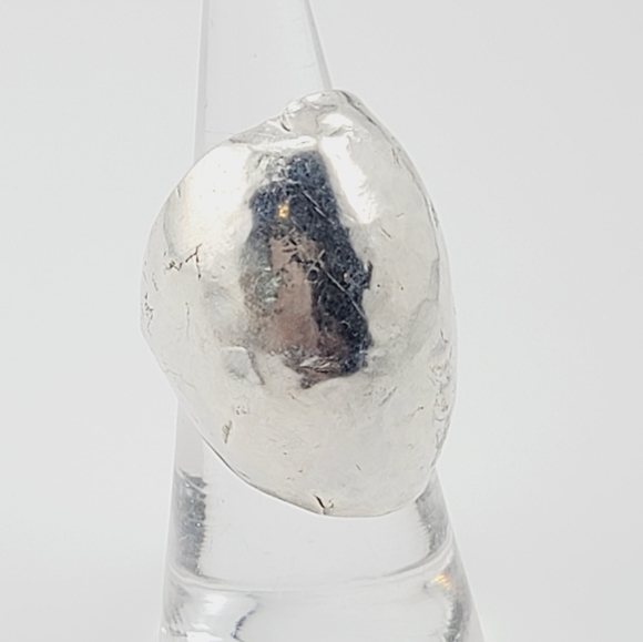 HOLLOW RING HAMMERED FOR TEXTURED HANDMADE IN STERLING SILVER METAL SIZE 6 - Picture 1 of 7